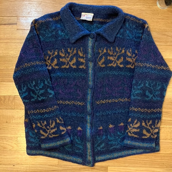 Vintage Bebhinn Marten soft mixed wool Ireland cardigan St. Patrick’s Day - Picture 1 of 12